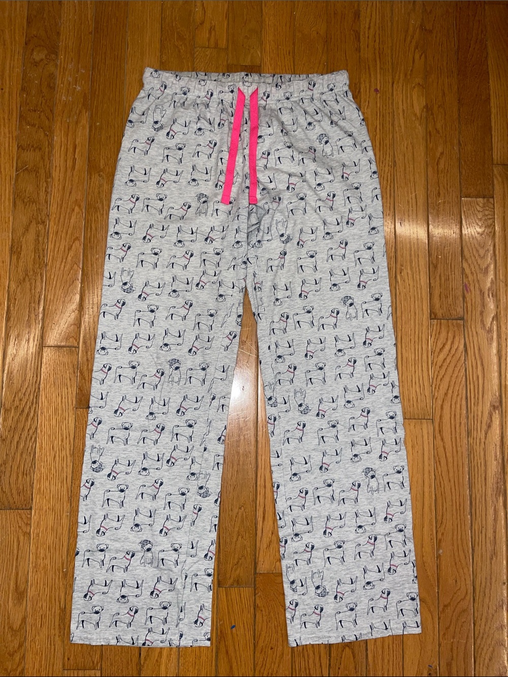 Gray Pug Pajama Pants